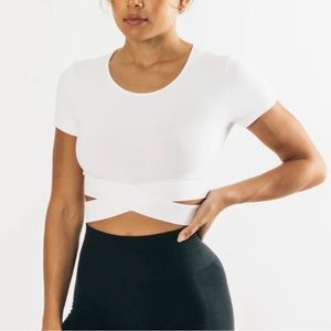 Alphalete Ultrasoft wrap tie shirt
